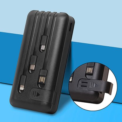 10000mah 12w Fast Charging Power Bank With Built 4 In 1 Usb With Mobile Holder (1 Pc) - Zidbik