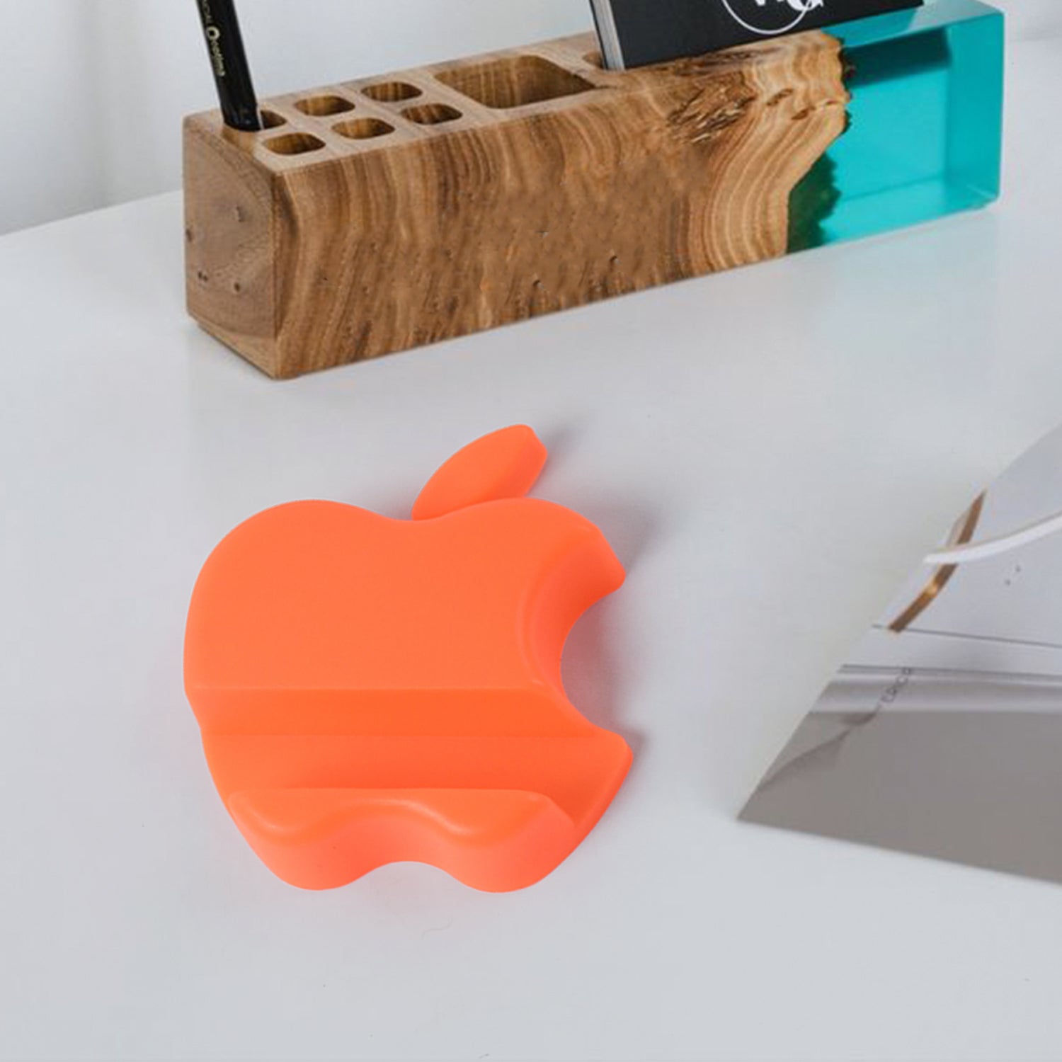 Apple-shaped Plastic Mobile Phone Holder (1 Pc  Mix Color) - Zidbik