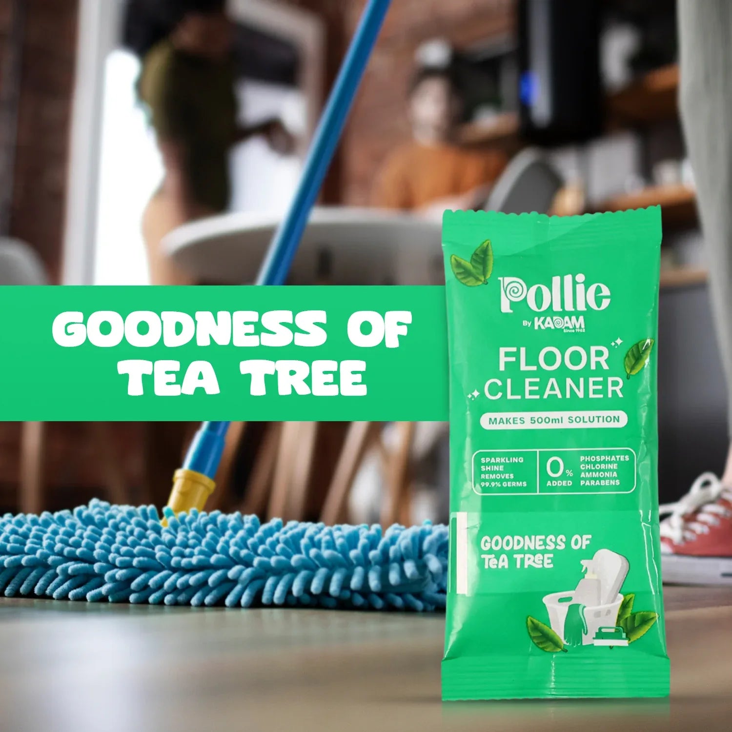 Pollic Kadam Concentrated Floor Cleaner Sachet Tea Tree Fragrance (50 Gm) - Zidbik