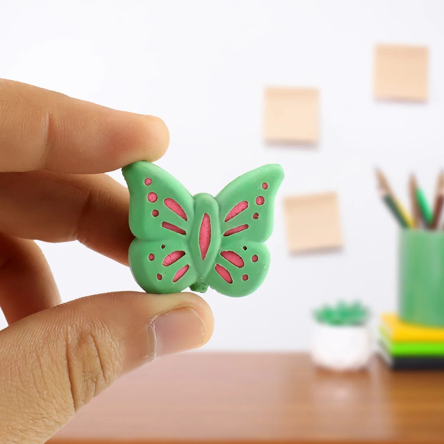 Butterfly Shape Eraser Rubber (25 Pc Mix Colour Design) - Zidbik