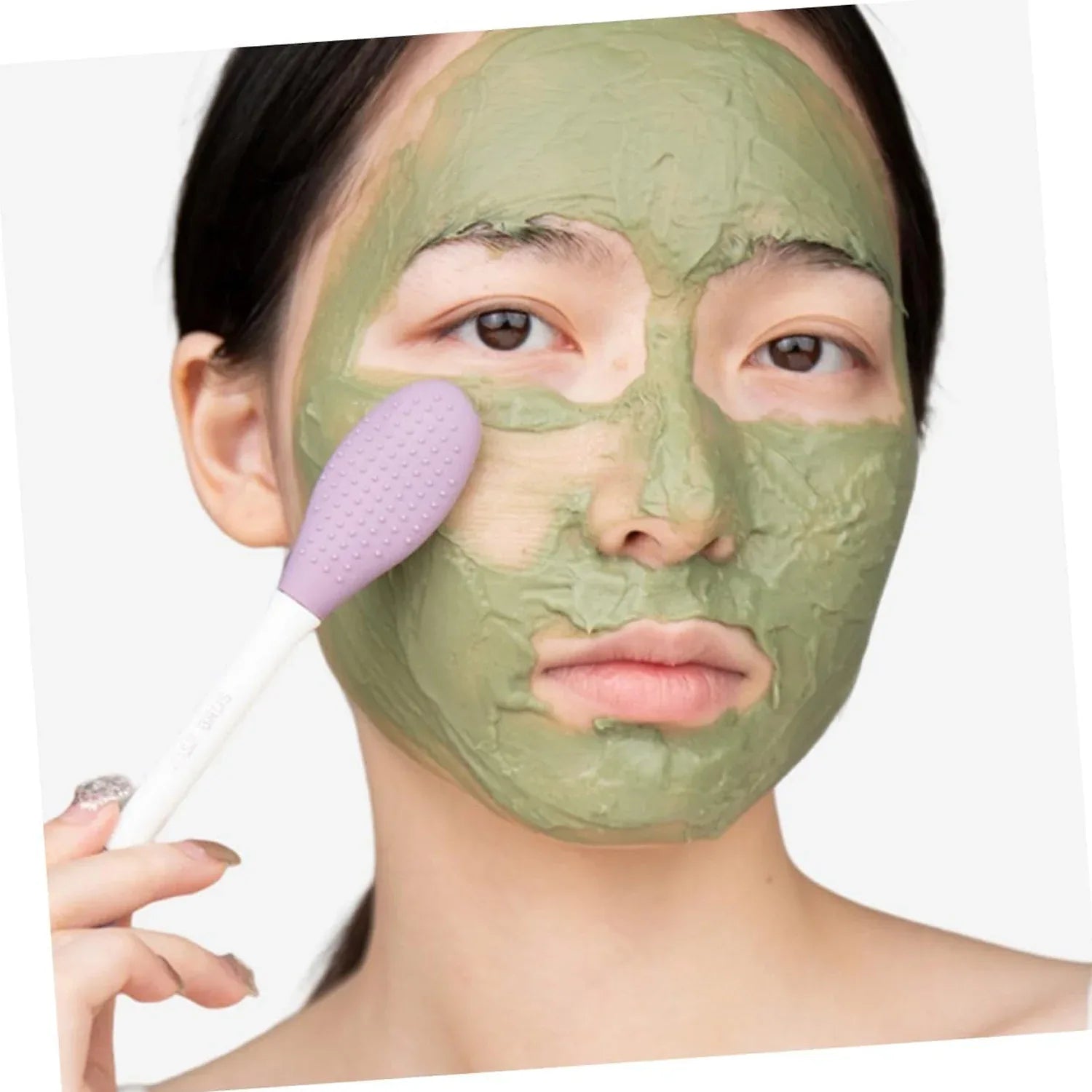 12532 Double-headed Silicone Mask Brush Face Cleansing And Applying Mud Mask Beauty Salon Special Brush Smear Tool Facial Scrub Silicone Wash Scrubber Face Tools (1 Pc) - Zidbik