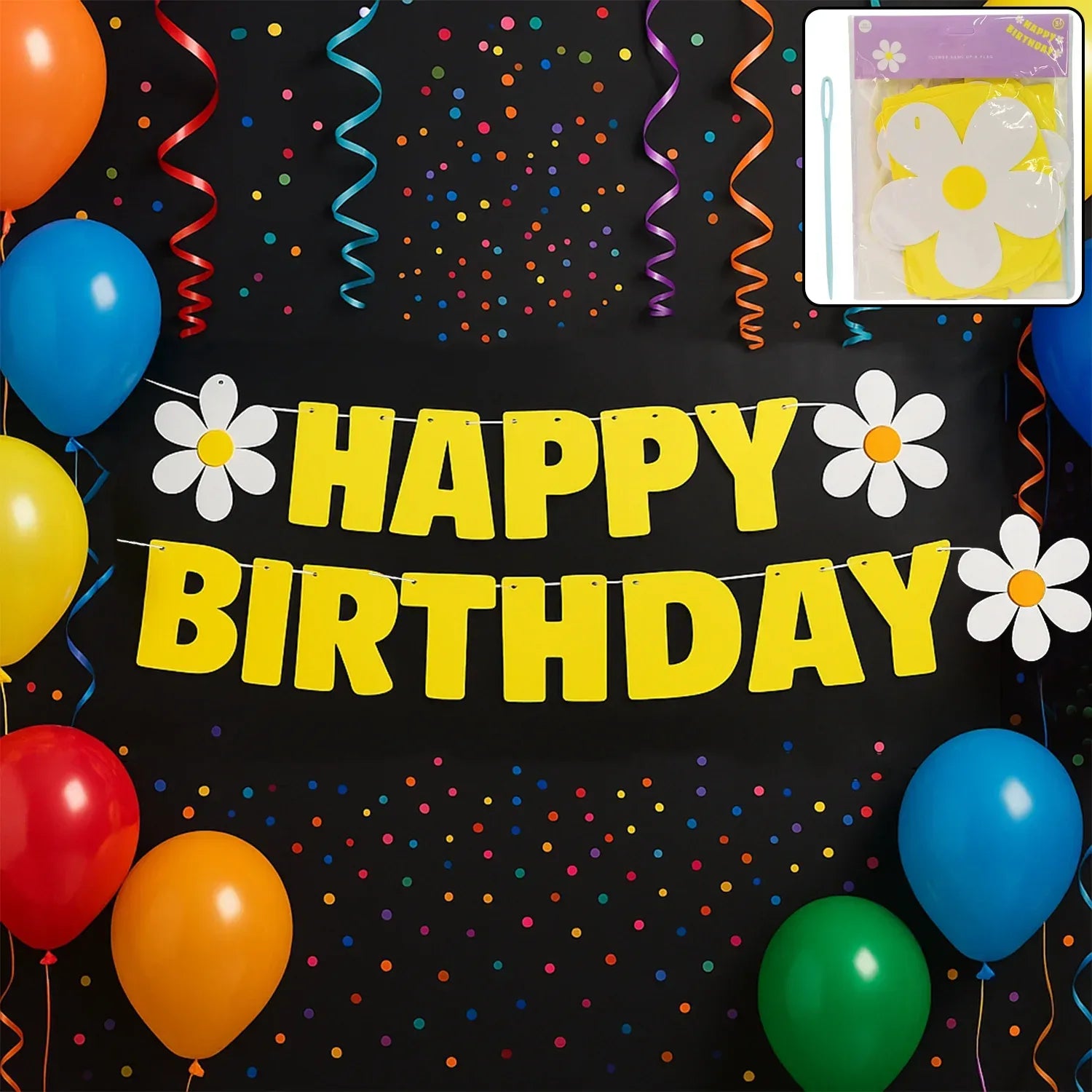 Happy Birthday Party Decoration Banner Set - Zidbik