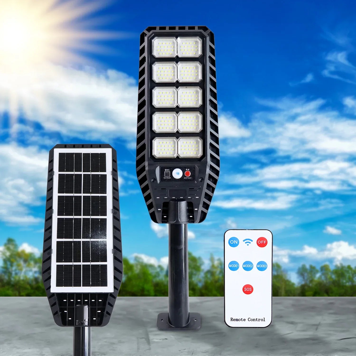 High-powered Solar Led Street Light With Motion Sensor Remote Control - Zidbik