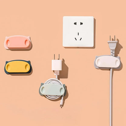 Pig Plug Wire Organizer Cable Holder Clips With Self-adhesive Pad (4 Pcs Set) - Zidbik