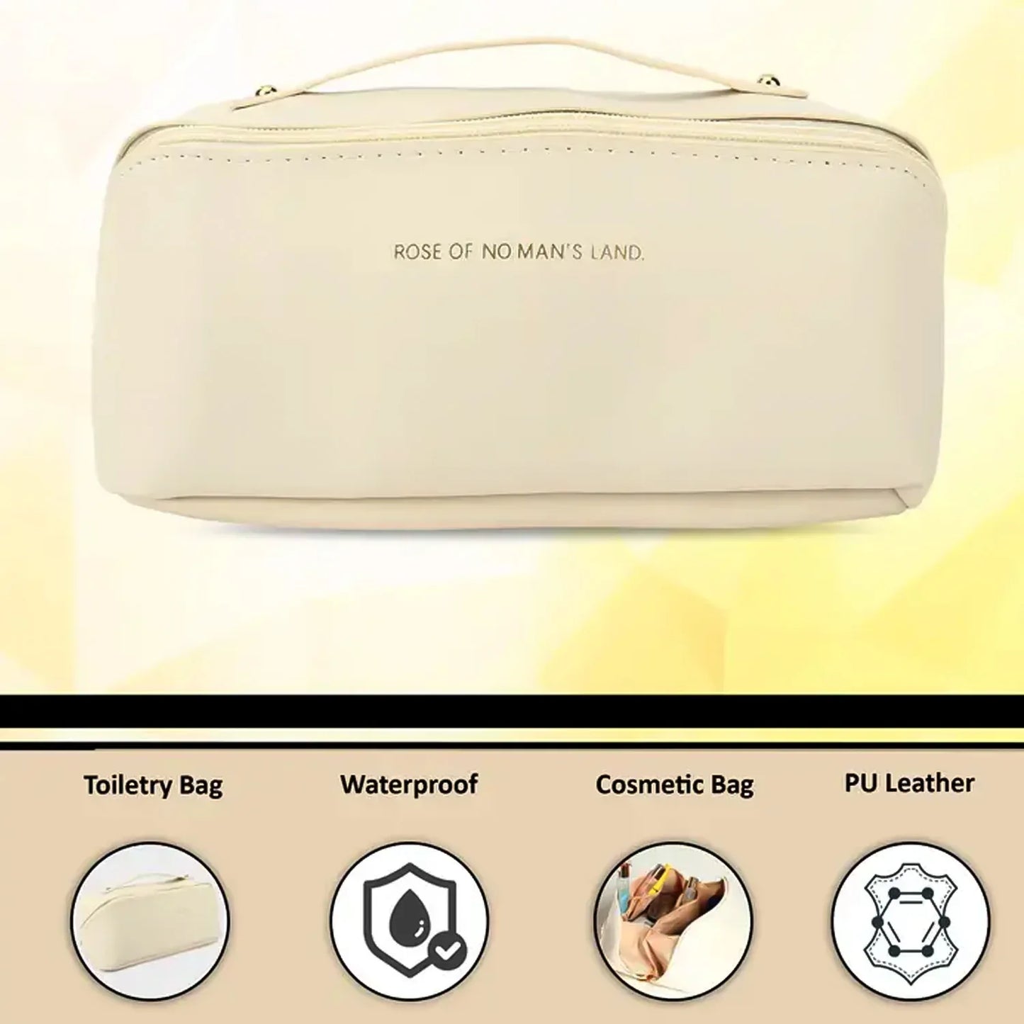 Premium Travel Makeup Toiletry Organizer Pouch With Zipper Handle(1 Pc) - Zidbik