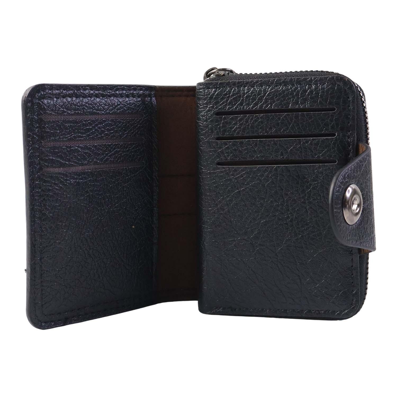 Premium Black Zip-around Card Holder Wallet (1 Pc) - Zidbik