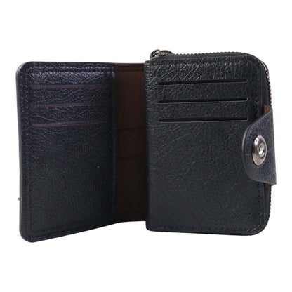 Premium Black Zip-around Card Holder Wallet (1 Pc) - Zidbik