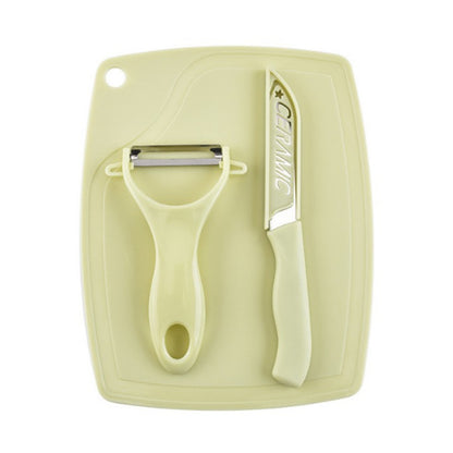 5207 Plastic Kitchen Peeler - Green  Classic Stainless Steel 3-piece Knife Set Combo - Zidbik