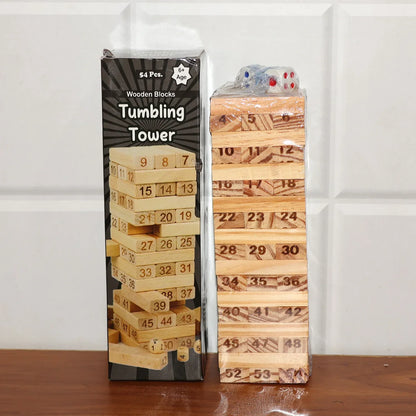 Wooden Tumbling Tower Game - (Set) - Zidbik