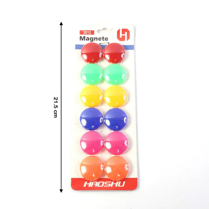Colorful Round Refrigerator Magnets Set (12 Pc Set) - Zidbik