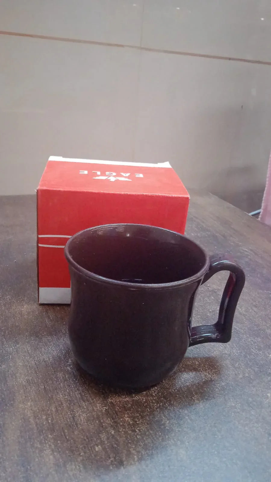 Premium Plastic Coffee Tea Cups Mug With Handle (1 Pc With Color Box Black) - Zidbik