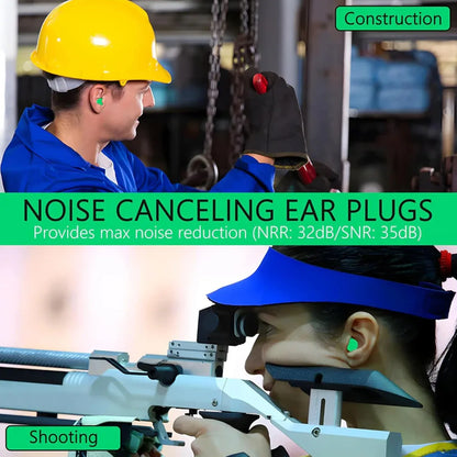 Reusable Noise Reduction Foam Ear Plugs (2 Pair Set) - Zidbik