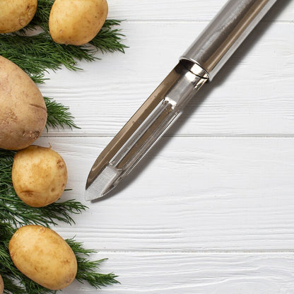 5639 Multi-purpose Stainless Steel Peeler With Handle For Vegetables Potato Peeler Carrot Grated Suitable For Peeling And Shredding Fruit And Vegetables Kitchen Accessories Piller (12 Pcs Set) - Zidbik