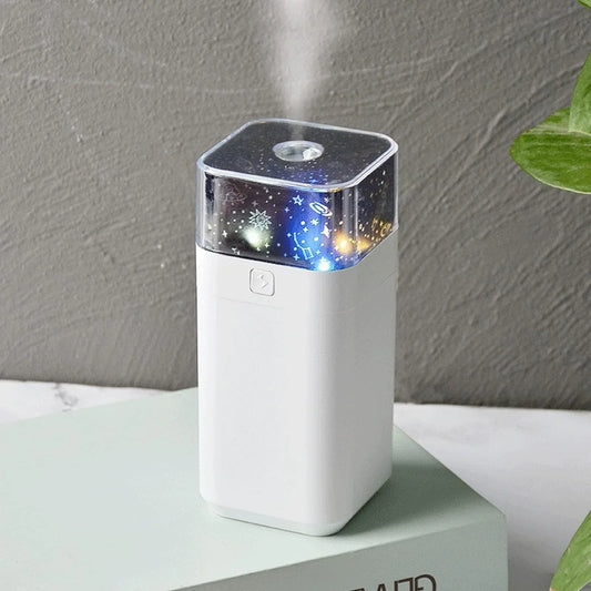 0221 Star Night Light Projector Humidifier For Kids Room Starlight Humidifier Ultrasonic Led Night Light Silent 300ml Dual Mode Mini Humidifier For Home For Office - Zidbik