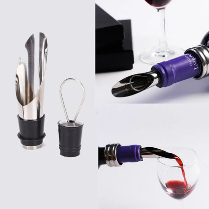Premium Wine Bottle Shape Bar Accessory Gift Set - Zidbik