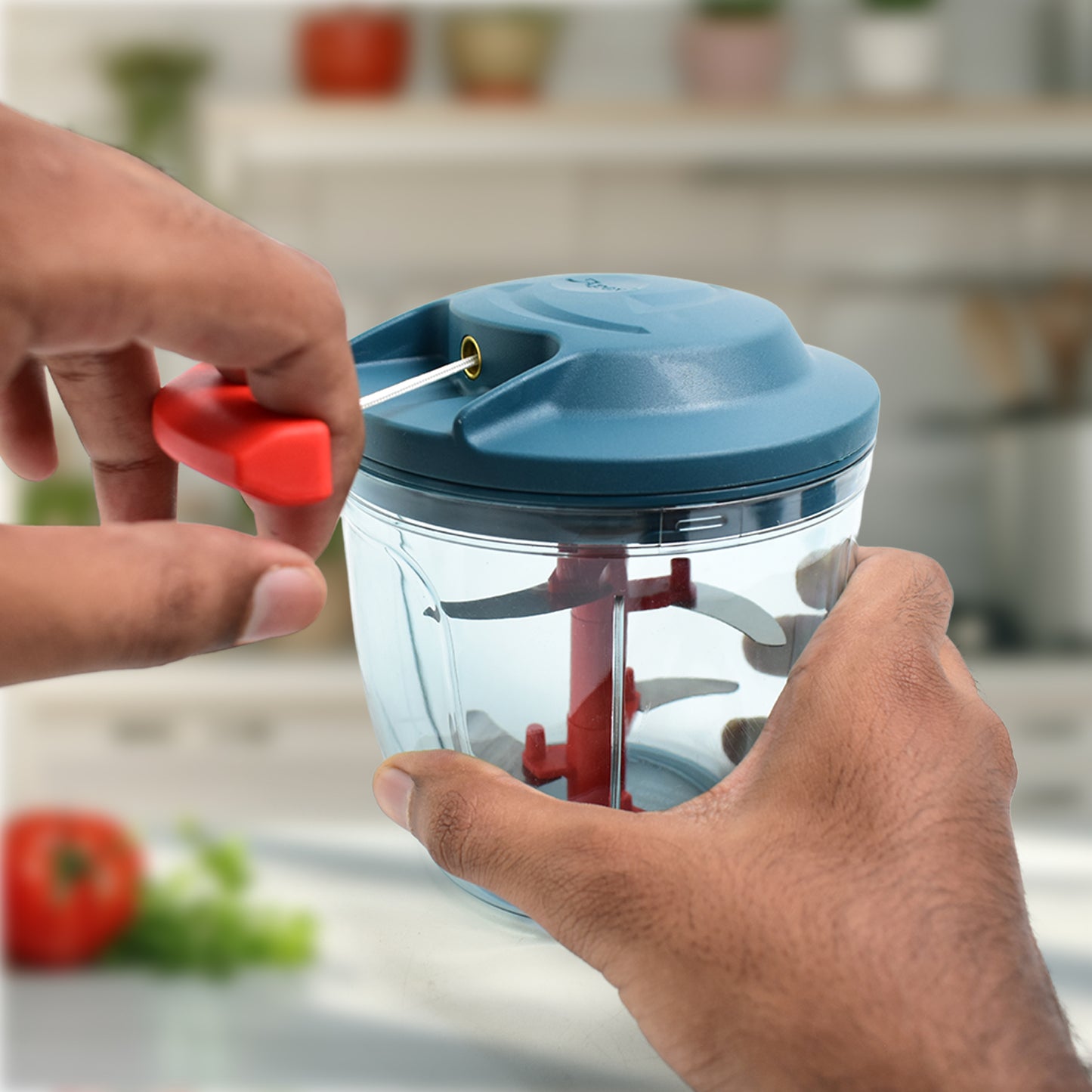 Apex Speed-x Hand-powered Vegetable Chopper (1000 Ml) - Zidbik