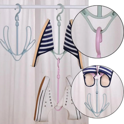 9136 Shoes Drying Hanger Rotatable Shoe Hanging Racks For Balcony Closet (1pc) - Zidbik