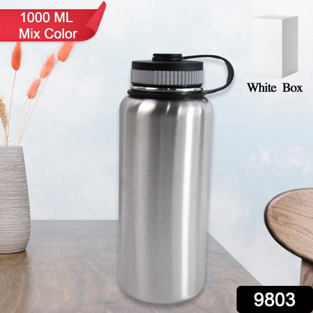 Stainless Steel Double Wall Vacuum-insulated Drink Water Bottle (1000 Ml  Mix Color) - Zidbik