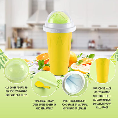 Smoothies Maker Cup Magic Quick Frozen Smoothies Cup Cooling Cup Double Layer Squeeze Cup Slushy Maker (1 Pc) - Zidbik