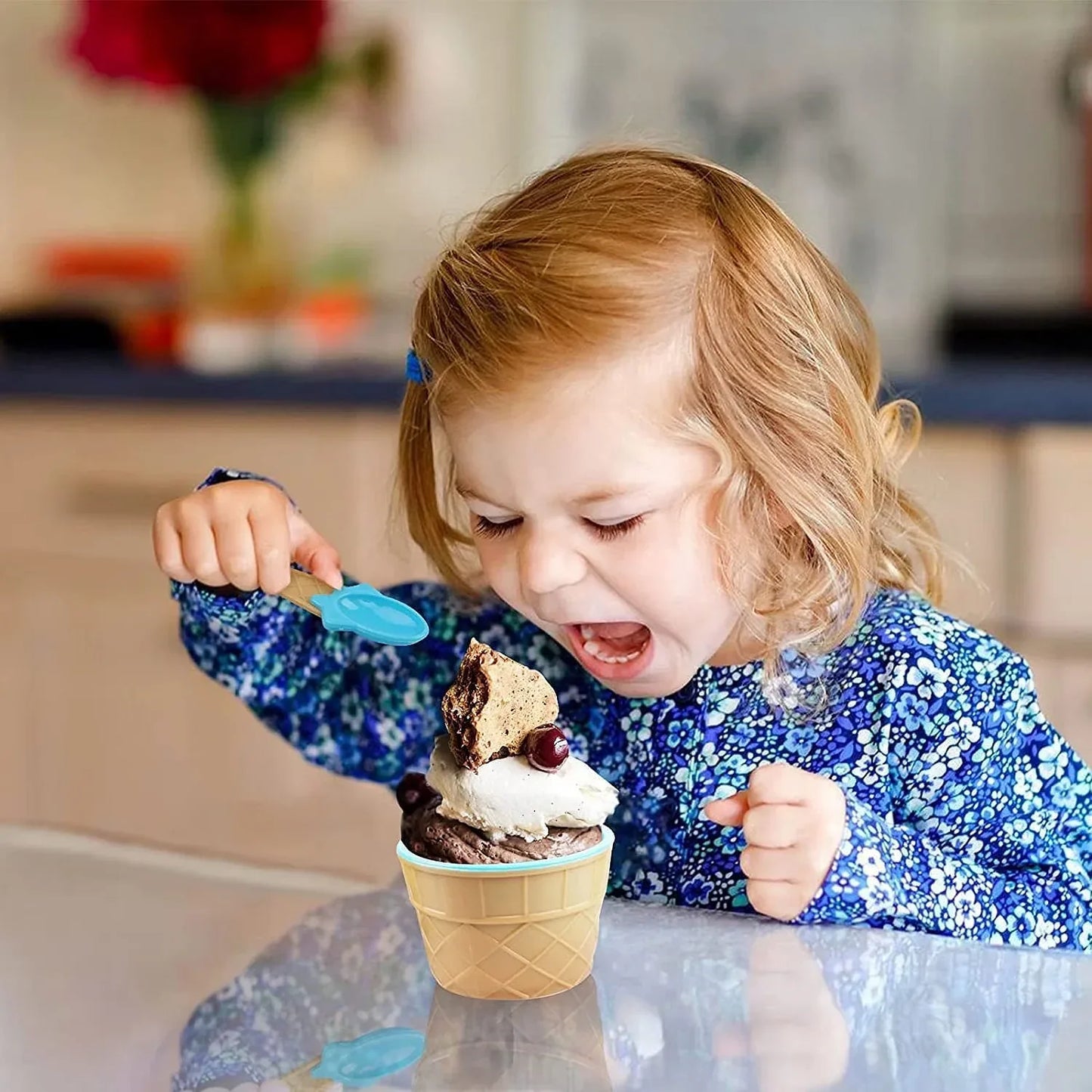 5321 Ice Cream Bowl Spoon Set Plastic Solid Colour Cream Cup Couple Bowl With Spoon. Ice Cream Spoon Bowl Set 12 Pc Set Of Ice Cream Bowl Spoon (Multi Color) - Zidbik