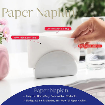 Soft  Absorbent Disposable Tissue Napkins   Paper (75 Pc) - Zidbik