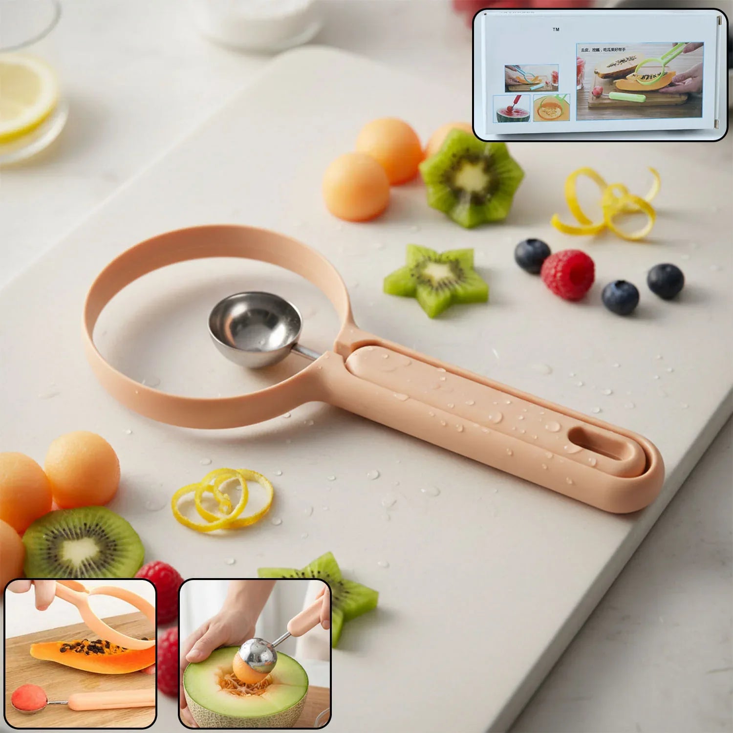 2 In 1 Fruit Scooper And Cutter Tool (1 Pc) - Zidbik