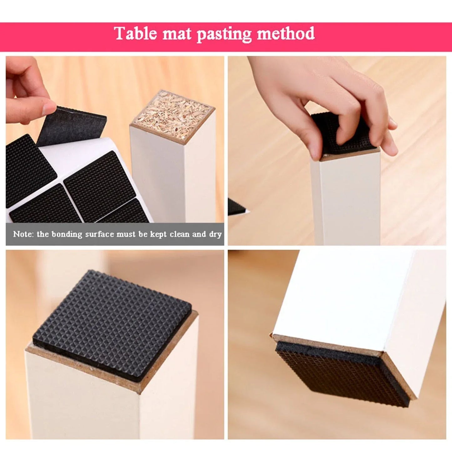 28 Pc Rubber Furniture Pads Self Sticking Non Slip Furniture Noise Insulation Pads - Zidbik