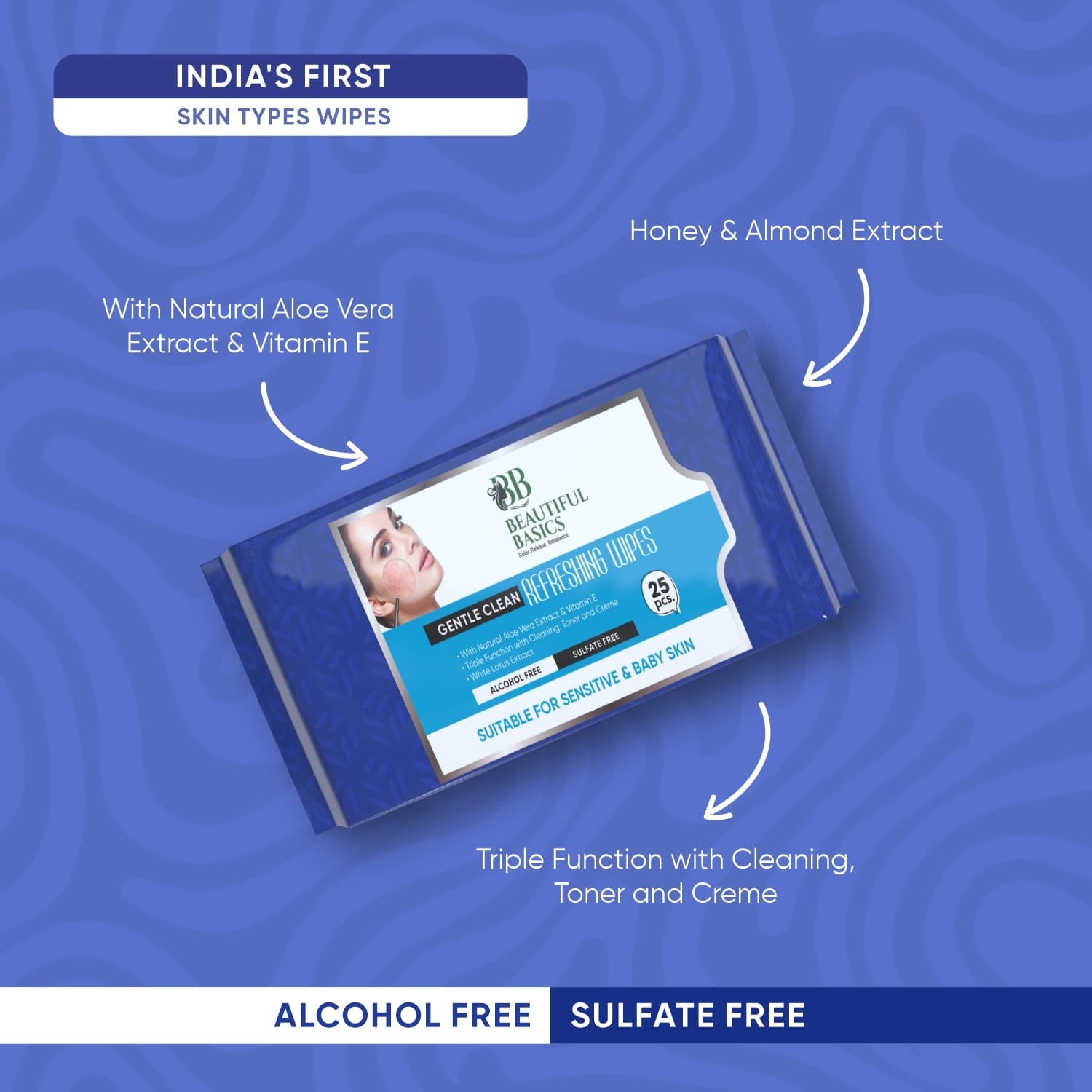 Refreshing Wet Wipes For Face  Facial Cleansing  Refreshing  Skin Hydration Soothing For Skin  Ph Balance  Alcohol Free  Nourishing With Fruit Extract  25 Wipes - Zidbik