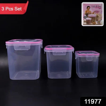 Kitchen Storage Container Set Of 3 Pcs (1500 1000 500 Ml) - Zidbik