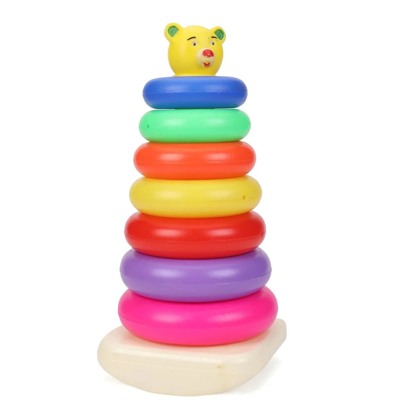 8016 Plastic Baby Kids Teddy Stacking Ring Jumbo Stack Up Educational Toy 7pc - Zidbik