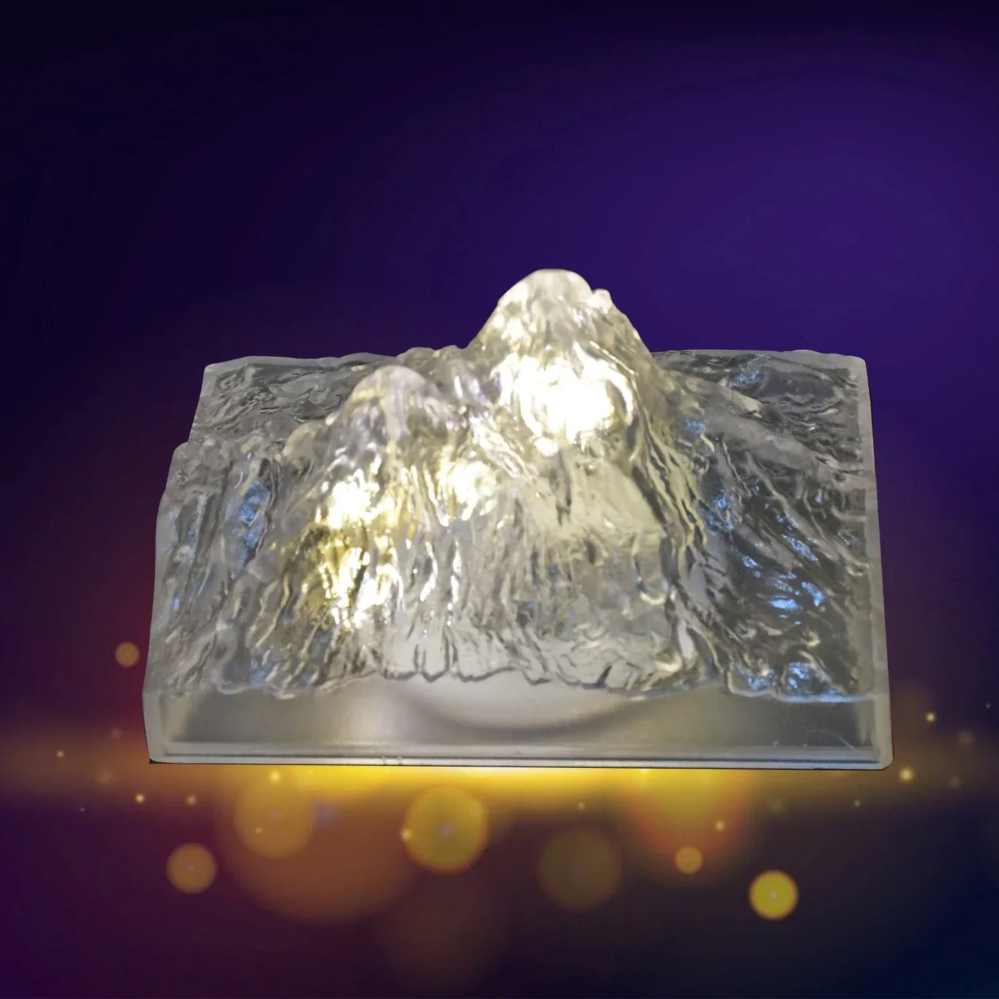 8444 Plastic Iceberg Night Light Mountain Lights Flameless Modern Clear Led Flameless Party Candles Led Lamp Home Decoration Mini Atmosphere Light Bedroom Decor Desktop Ornament Children Gift (Moq - 12 Pc) - Zidbik