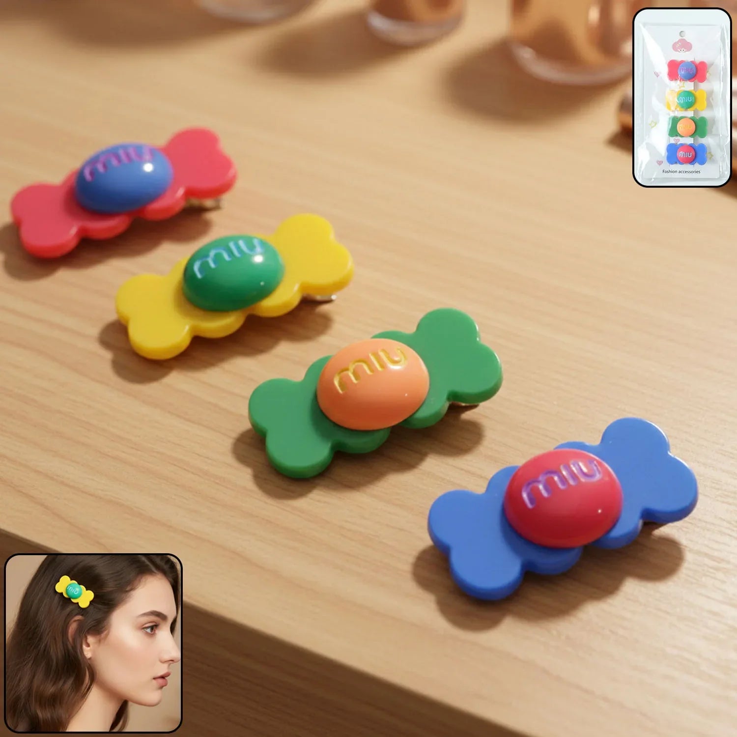 Cute Candy Shape Colorful Hair Clips - Zidbik
