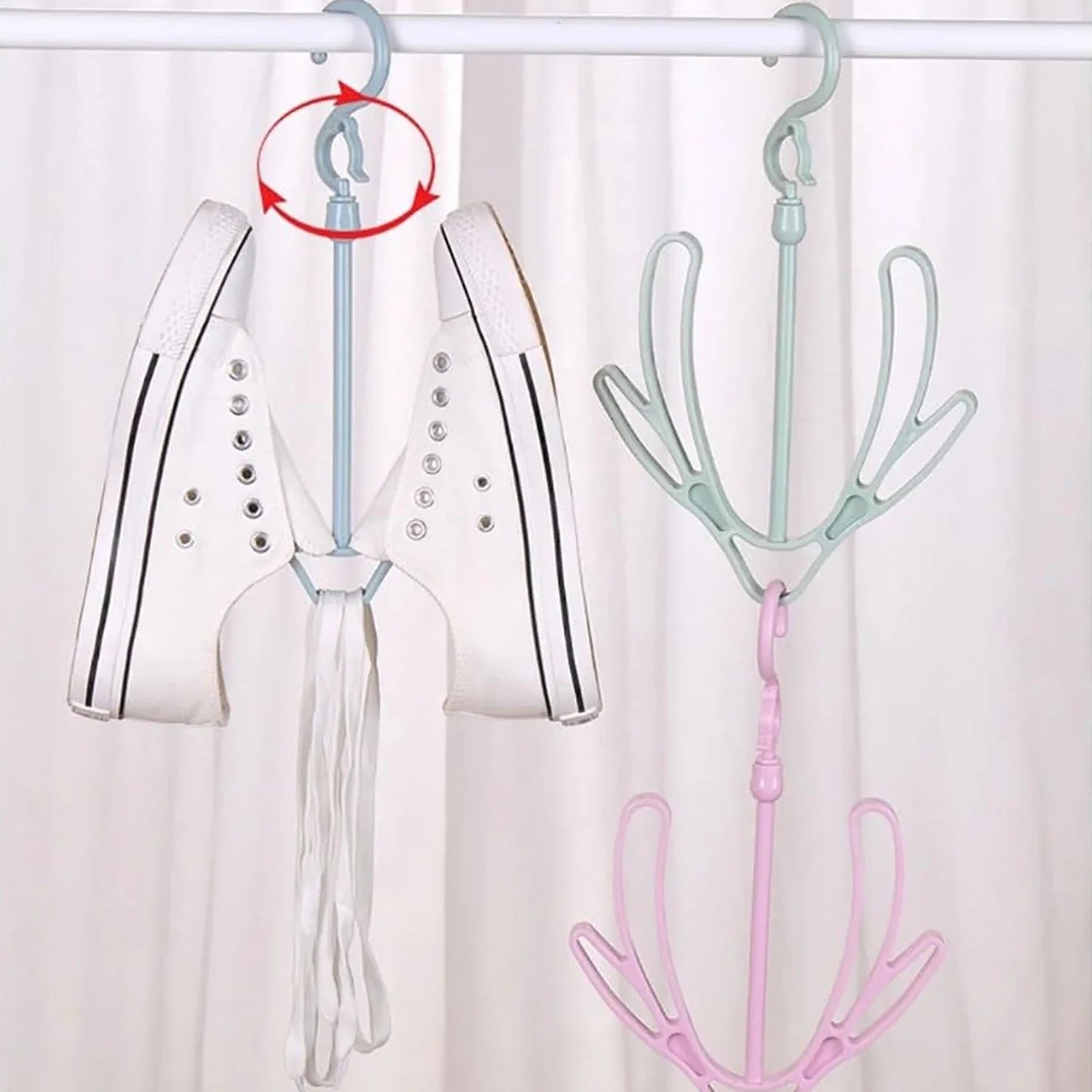 9136 Shoes Drying Hanger Rotatable Shoe Hanging Racks For Balcony Closet (1pc) - Zidbik