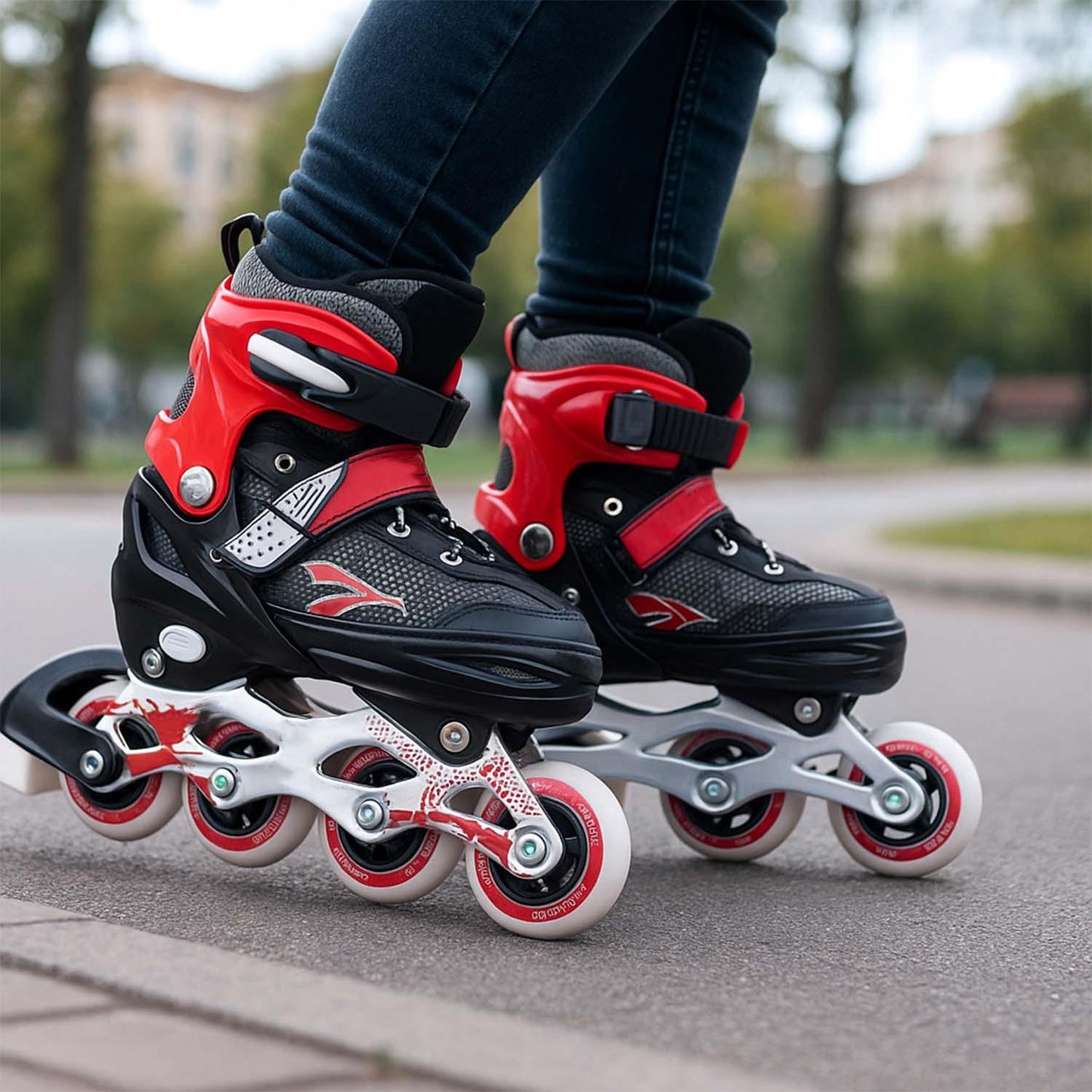 Professional Adjustable Inline Skates For Kids And Adults (Medium 1 Pair) - Zidbik