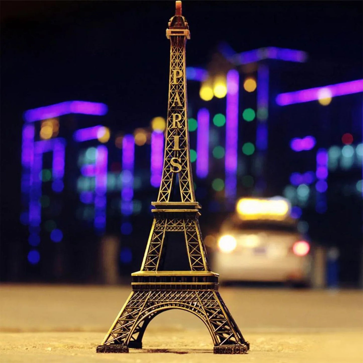 4733 Antique Finish 3d Metal Paris Eiffel Tower Metal Craft Famous Landmark Building Metal Statue Cabinet Office Gifts Decorative Showpiece. - Zidbik