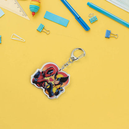 Stylish Acrylic Cartoon Character Keychain With Metal Clip (1 Pc) - Zidbik