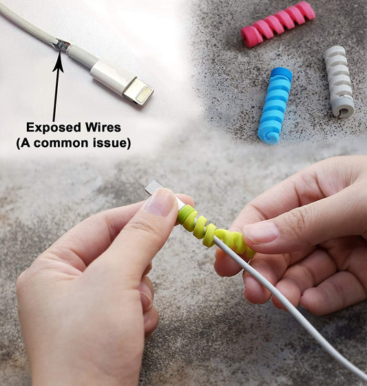 6029 Spiral Charger Spring Cable Protector Data Cable Saver - Zidbik
