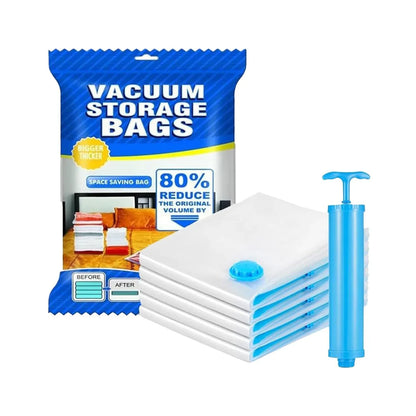 17826 Vacuum Storage Bags With Suction Pump Shirt Clips - Vacuum Bags - Big Capacity Vacuum Seal Bags For Travel Clothes Blankets Pillows Compression Bags Space Saver Vacuum Storage Bags (5 Pcs Set) - Zidbik