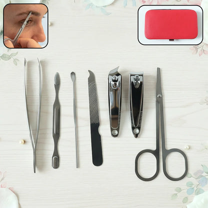 7 In 1 Stainless Steel Manicure Pedicure Grooming Kit - Zidbik