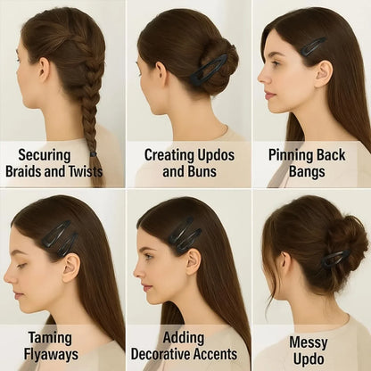 Metal Hair Clips Set (10 Pcs Set) - Zidbik