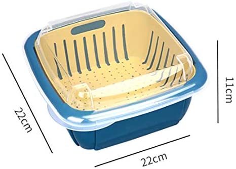 2355 Double Layer Food Drainer Washing Basket With Collapsible Strainers Colander - Zidbik