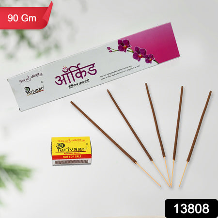 Orchid Flavour Incense Sticks with Machis - 90 Gm Packet - Zidbik