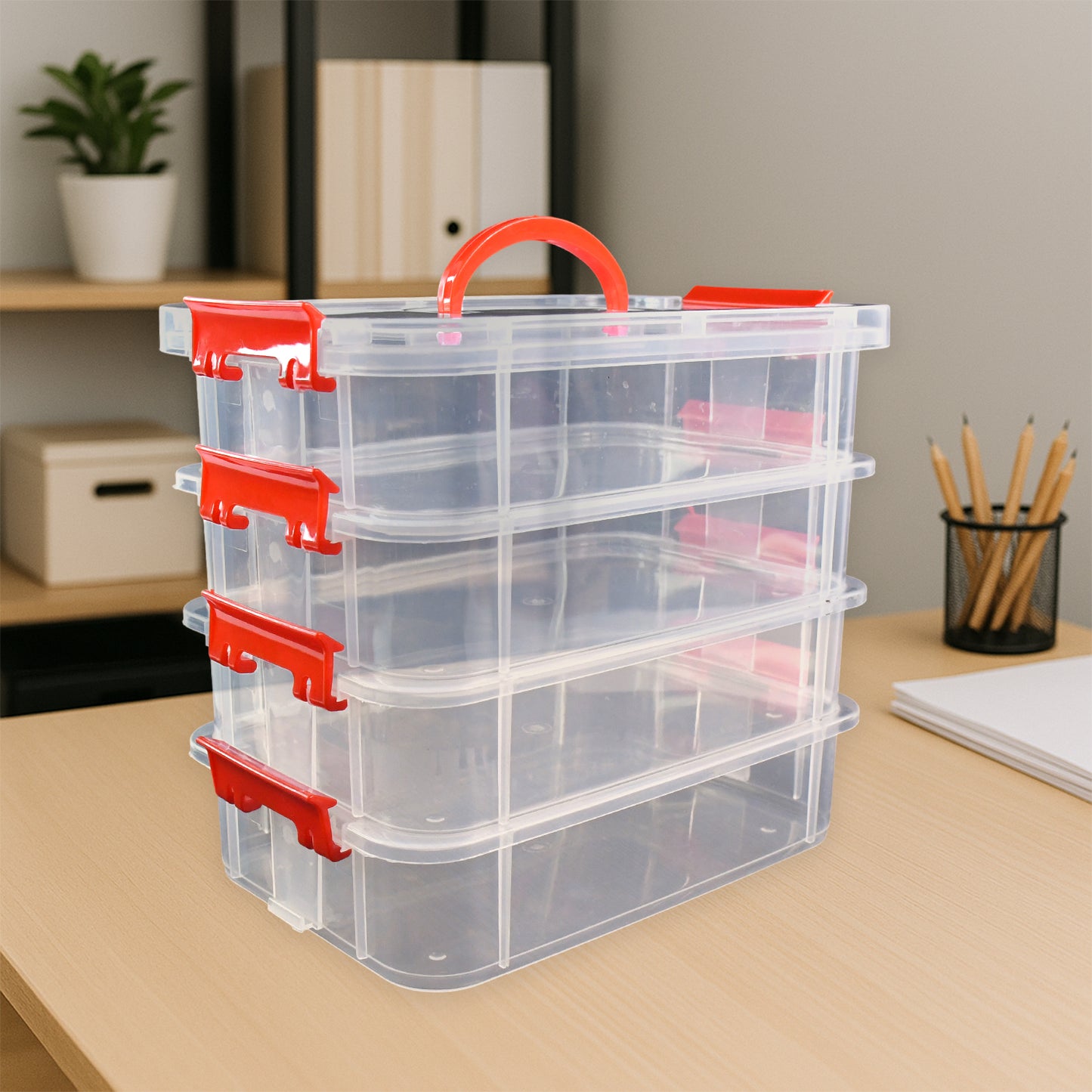 4-layer Transparent Multipurpose Plastic Storage Box - Zidbik