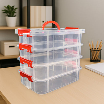 4-layer Transparent Multipurpose Plastic Storage Box - Zidbik