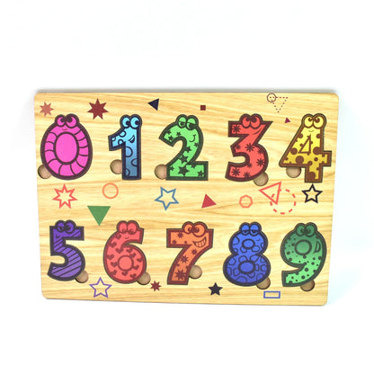 Wooden Number Puzzle Learning Educational Board (1 Set 2820 Cm) - Zidbik