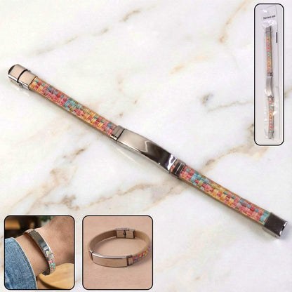Premium Fancy Wrist Bracelet With Multicolor Woven Design (1 Pc) - Zidbik