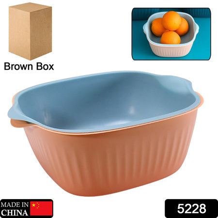 5228 Kitchen Bowl Plastic Washing Bowl And Strainer Drainer Basket For Home  Kitchen Use - Zidbik