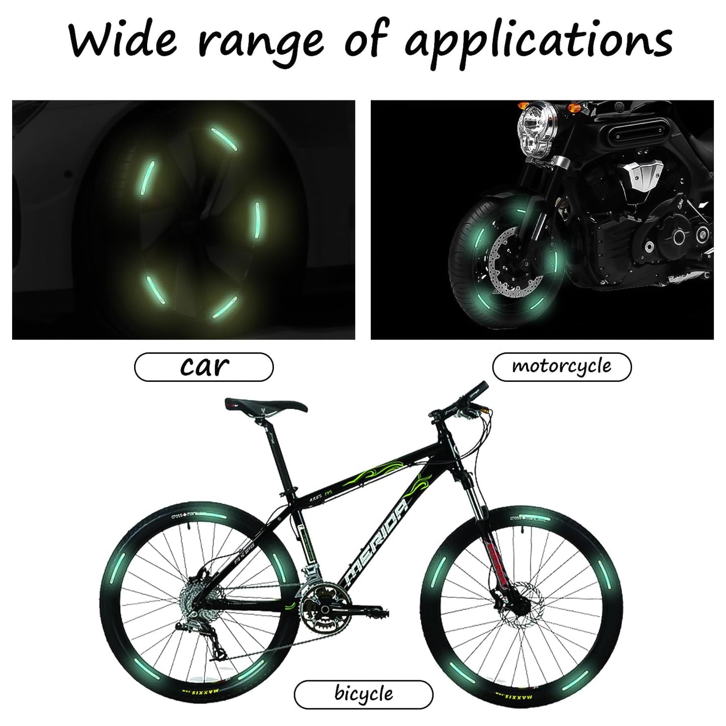 Car Wheel Hub Reflective Car Stickers Night Warning Stickers (20 Pcs Set Multicolored) - Zidbik