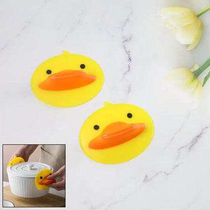 Cute Duck Shape Silicone Hot Pot Holder (2 Pc) - Zidbik