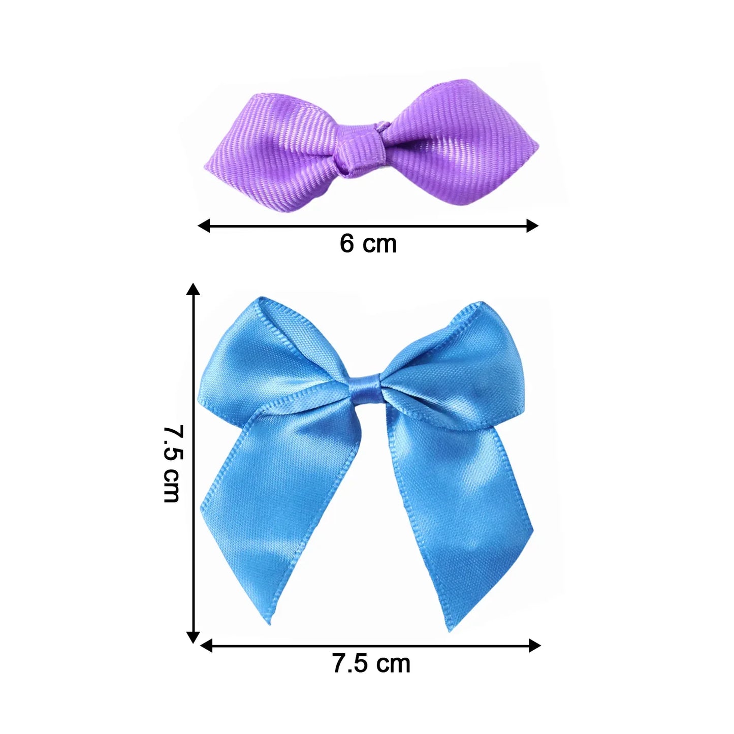 Elegant Satin Ribbon Bow Hair Clips Set (3 Pc) - Zidbik